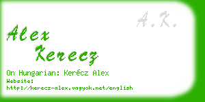 alex kerecz business card