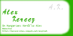 alex kerecz business card